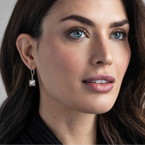 #Touchstone Prima #Leverback Silver Shade Earrings, Rhodium Plate, 1", #NWT #NIB - Picture 2 of 5